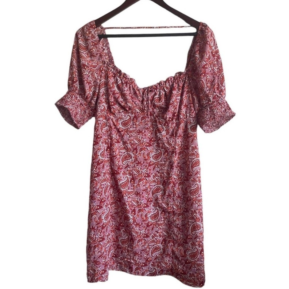 Y2K Trixxi Women Top Mini Dress L Paisley Cottagecore Cowgirl Milkmaid Babydoll
